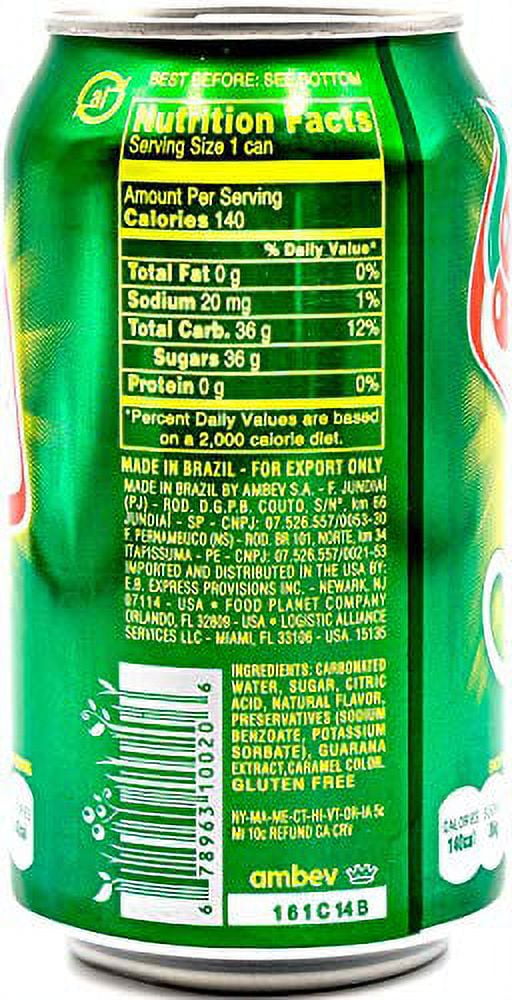 Guarana Antarctica, The Brazilian Original Guarana Soda, Regular, 11.83 fl oz (Pack of 12)