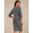 thumbnail image 4 of DARING DIVA Women's 2 Piece Tweed Skirt Set Suit Jacket Pencil Skirt L Black, 4 of 6