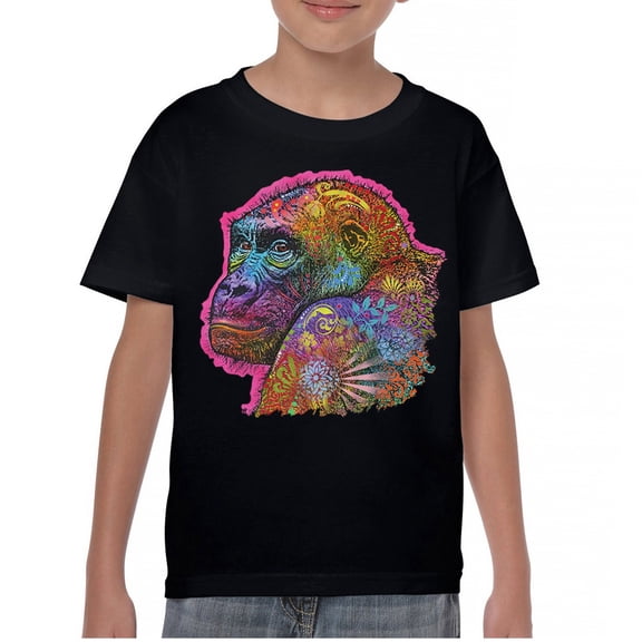 Tee Hunt Dean Russo Cute Gorilla Youth T-Shirt Colorful Silverback Ape Art Kids