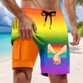thumbnail image 1 of WILLBEST Bottom Men Swim Trunks with Compresssion Liner Inseam Board Shorts Bathing Suit with Pockets, 1 of 4