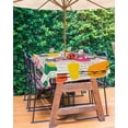 thumbnail image 3 of nqOlkjepod Contemporary Color Block Outdoor Tablecloth with Umbrella Hole & Zipper, Striped Abstract Art Rectangle Table Cover 60x102 Inch, Dining Waterproof Table Cloth Protector for Patio/Party, 3 of 7