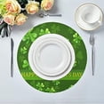 thumbnail image 3 of GZHJMY St Patrick's Day Clover Round Placemasts Set of 6, Non-Slip Heat Resistant Place Mats Washable Kitchen Dining Table Mats, 15.4", 3 of 5