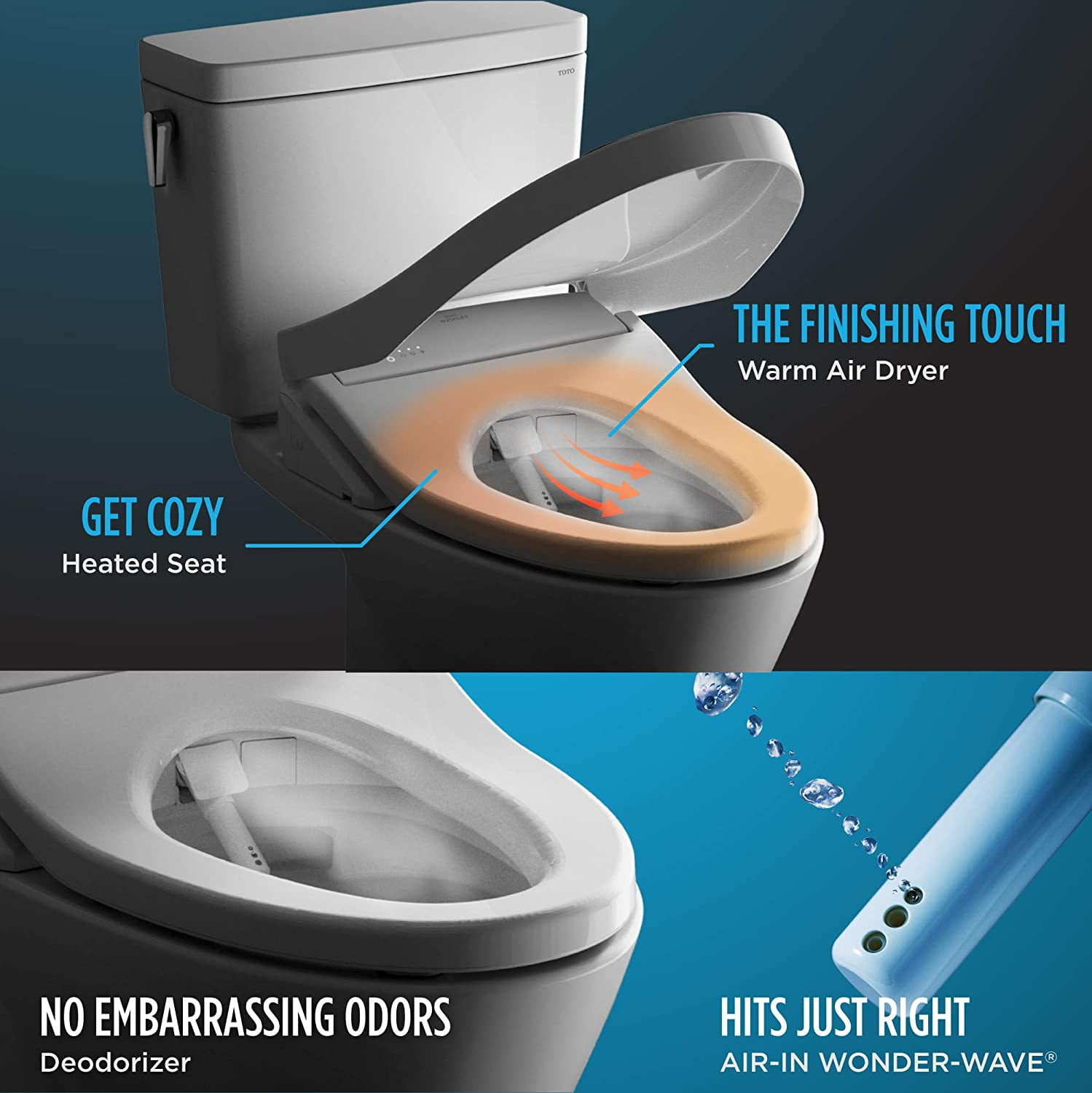 TOTO WASHLET S550e Elongated Bidet Toilet Seat Bidet Toilet Seats, Auto Open and Close Lid