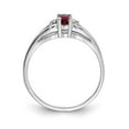 thumbnail image 2 of Solid 14k White Gold 5x3mm Oval Ruby Diamond Engagement Ring Size 8.5 (.02 cttw.), 2 of 4