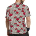 thumbnail image 2 of Wukai Rose Flowers Print Men's Short-Sleeved Mesh T-Shirt,Quick-Dry Short Sleeve Workout T-Shirt-Small, 2 of 8
