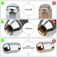 20 Pcs Bulge Lug Nuts 12x1.5 Chrome for Ford Escape Fusion Focus