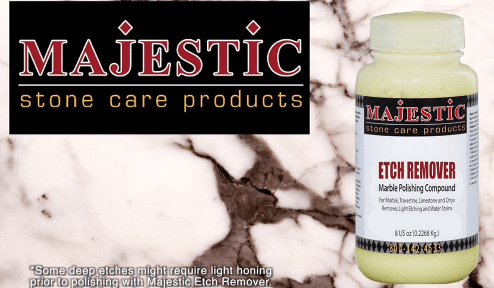 Majestic Etch Remover Marble Polishing Compound 8 oz. MAJR05017