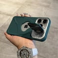 thumbnail image 3 of Funda magnética con logotipo de moda para iPhone 16, 15, 14, 13, 12 Pro Max Plus, protección de lente, soporte abatible, Magsafe, silicona suave, 3 of 5