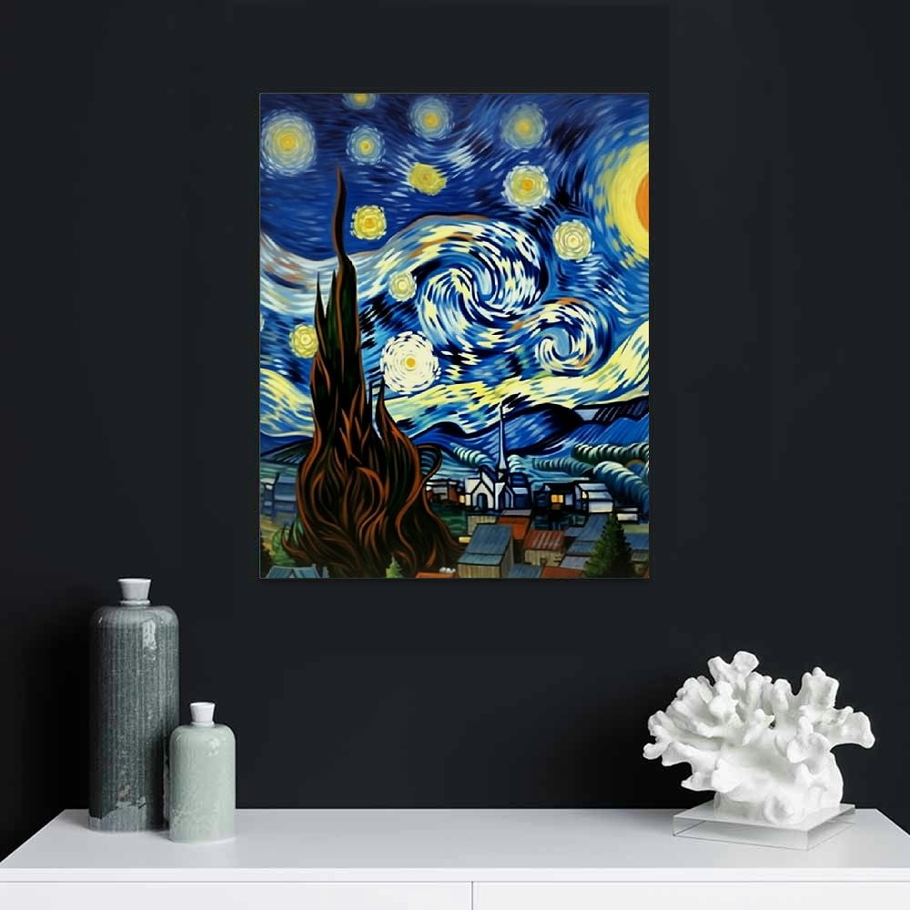ONETECH Vintage Starry Night Colour Poster Wall Scroll Art