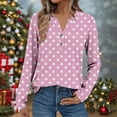 thumbnail image 5 of Sexlip Womens Long Sleeve T-Shirts Fall Casual V-Neck Henley Button Down Tunic Tops Dressy Versatile Classic Loose Fit Shirts Pink L, 5 of 8