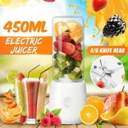 9.1*3.1inch Portable Anti-Drip Juicer Machines, Easy Clean Electric Juice Extractor Blender for Travelling, 450ml