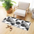 thumbnail image 6 of Dailycode Black White Line Circles Bathroom Rugs Non Slip Absorbent Soft Plush Quick Dry Bath Mat, 39"x20", 6 of 8