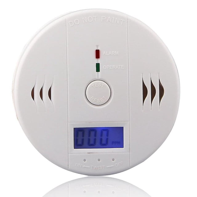 Detectores de monóxido de carbono, detector de alarma de 2 piezas, alarma de monóxido de carbono con pantalla digital LCD (pilas NO incluidas)