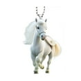 thumbnail image 5 of Dserhfy White Horse Christmas Ornaments 2D Flat Acrylic Running Horse Car Rear View Mirror Charm Auto Hanging Pendant for Holiday Home Tree Decor, 5 of 8