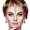 thumbnail image 1 of Gonioa Cadena para la Cabeza Joyería Diadema Accesorios para el Cabello Bohemios de Cristal con Peal Cadenas para la Cabeza de Mujer Cadena para la Frente Tocados de Diamantes de imitación con Colgant, 1 of 5
