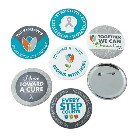 - Fun Express - Parkinsons Awareness Buttons - Jewelry - Pins - Novelty Buttons - 24 Pieces