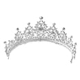 thumbnail image 5 of White Glass Crystal Fancy Flower Crown Tiara with Hair Band Pins in Birthday Gifts, 5 of 6