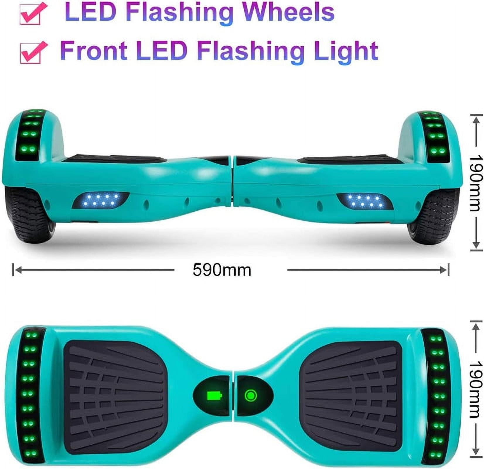 LIEAGLE Hoverboard 6.5 All Terrain Self Balancing Electric Scooter with Wireless Bluetooth Speaker and LED Lights Gift for Kids Adults Green Walmart