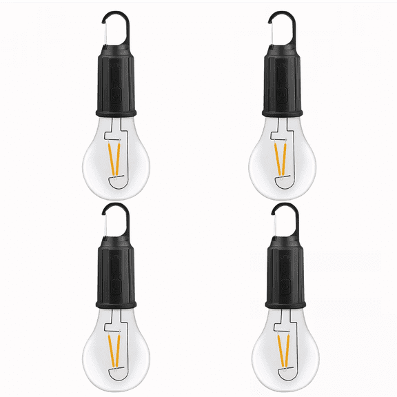 Beloadence 4-Pack Hooked Camping Light, Rechargeable Portable Tent Lantern with Warm Light, Type-C USB, Long Battery Life Outdoor Hanging Lamp for Hiking, Emergency, and Camping Gear