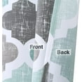 thumbnail image 4 of Fabric Shower Curtain, Geometric Quatrefoil Patterned Modern Poly-Cotton Farmhouse Shower Curtain for Bathroom, Aqua/Mint/Grey, 72x72 Inches, 4 of 6