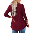 thumbnail image 6 of Traleubie Plus Size Tunic Tops Long Sleeve Casual Floral Printed Henley V Neck Shirts for Women M-4XL, 6 of 8