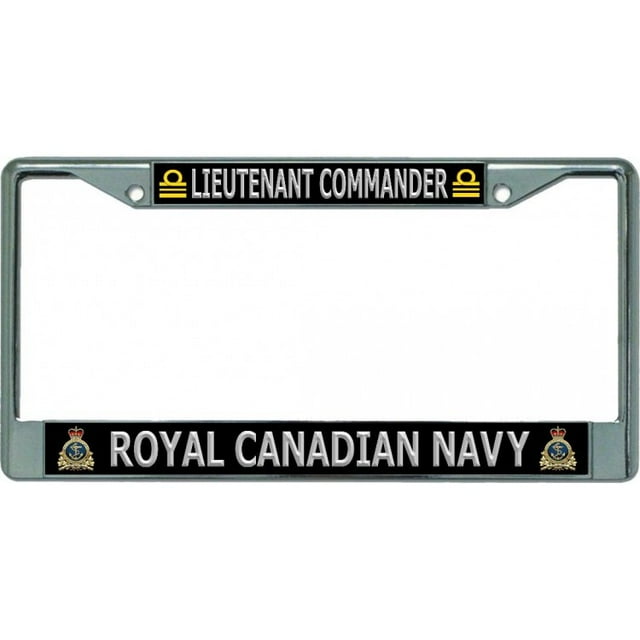 Cadre de Plaque d'Immatriculation Lieutenant Commander Chrome Royal Canadian Navy