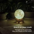 thumbnail image 5 of Lámpara 3D En Forma De Luna, 2 Colores, Recargable Por Usb, Luz Nocturna, Hermosa Luz Sensible Con Soporte De Madera Para Habitación, Regalo De Navidad Minnieouse HA025311-02, 5 of 5