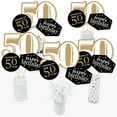 thumbnail image 2 of Big Dot of Happiness Adult 50th Birthday - Gold - Birthday Party Centerpiece Sticks - Table Toppers - Set of 15, 2 of 7