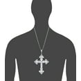 thumbnail image 2 of Huge Heavy Sterling Silver Cross without Jesus Pendant Necklace 50+ Grams, 2 of 3