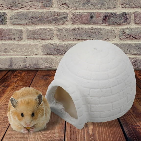 LEORX Small Animal Hideout Pet Ceramic House White 1Pcs