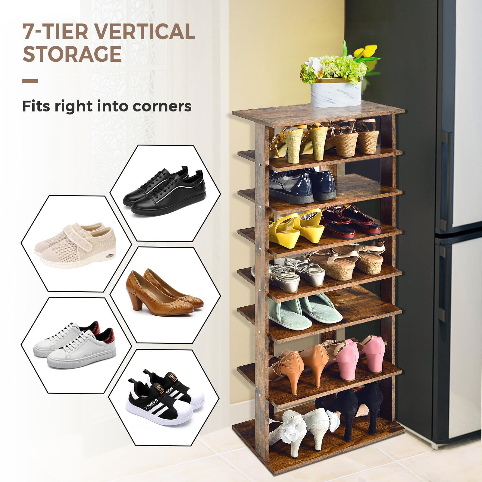 WEXCISE Large Shoe Rack Organizer 9 Tiers 4 Rows for 64-72 Pairs