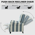 thumbnail image 3 of Push Back Recliner Armchair Wingback Recliner Chair for Living Room,Stripe Navy, 3 of 6