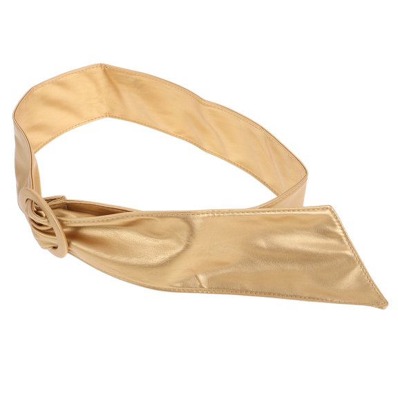 Adjustable Golden PU Waist Belt Women's Slim Golden PU Belt Fashionable Versatile Adjustable Waistband for Dresses Jeans and Coats
