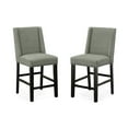 thumbnail image 3 of Carolina Classics Laurant Upholstered 24" Wood Counter Stool in Gray (Set of 2), 3 of 6