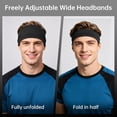 thumbnail image 3 of 3PCS Sports Headbands for Men and Women - Wide Moisture Wicking Sweatbands for Fitness, Running, Hiking, Cycling, Yoga, Basketball, 3 of 8