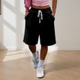 thumbnail image 2 of XIAOCHA Womens Drawstring Waist Casual Shorts Loose Comfortable Sweat Shorts with Pockets,Black, 2 of 4