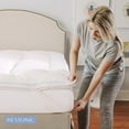 thumbnail image 4 of 80" White Queen Size Memory Foam Down Alternative Cool Comfort Mattress Topper, 4 of 4