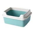 thumbnail image 4 of Caja de arena para gatos para gatos de interior, inodoro, fácil de limpiar, duradera, con lados altos, caja de arena para gatos con parte abi , Verde 38cmx26cmx1 Verde 38cmx26cmx19cm, 4 of 8