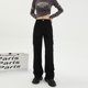 thumbnail image 2 of Pantalones casuales holgados y rectos con múltiples bolsillos y cintura alta de otoño para mujer, 2 of 5