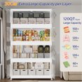 thumbnail image 4 of Fangtueh 150GAL Plastic Storage Bins with Lid, 600QT Extra Large Stackable Closet Organizers and Storage, Collapsible Storage Boxes with Wheels, Folding Cabinet for Home Kitchen Office, 5Pack White, 4 of 8