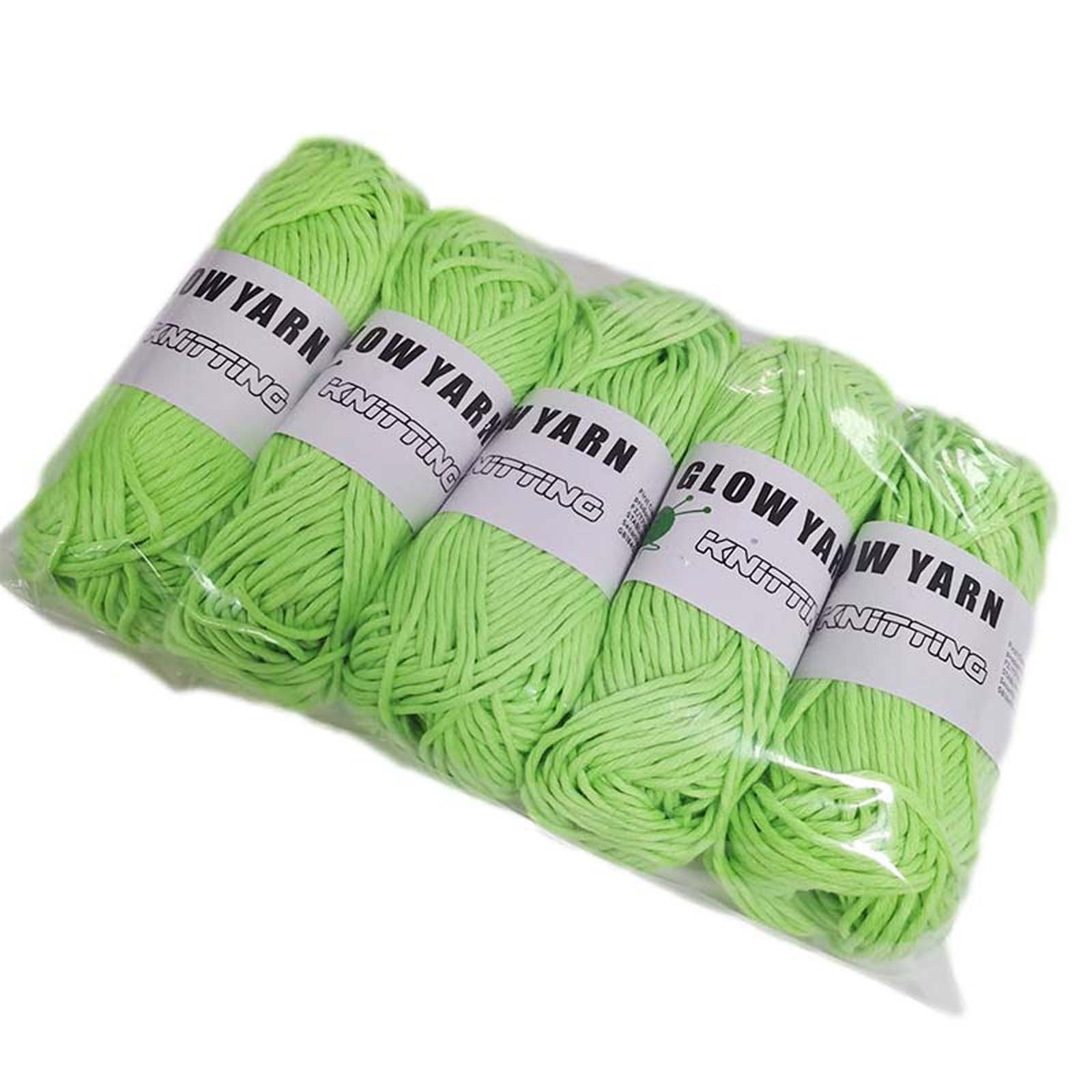 Aihimol DIY Glow in The Dark Yarn - 5 Rolls 173 FT Luminous Wool Yarn for Crocheting,Knitting,Crafts Sewing Beginners - Christmas Halloween Party Decor，Mom Girl Gifts