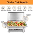 thumbnail image 3 of LoLado 4 Packs Chafing Dish Buffet Set: 8 QT Stainless Steel Buffet Servers - 8 Quart Food Warmer with Fuel Holder & Water Pan - Complete Chafer Set for Parties Wedding Banquet Catering Event, 3 of 6