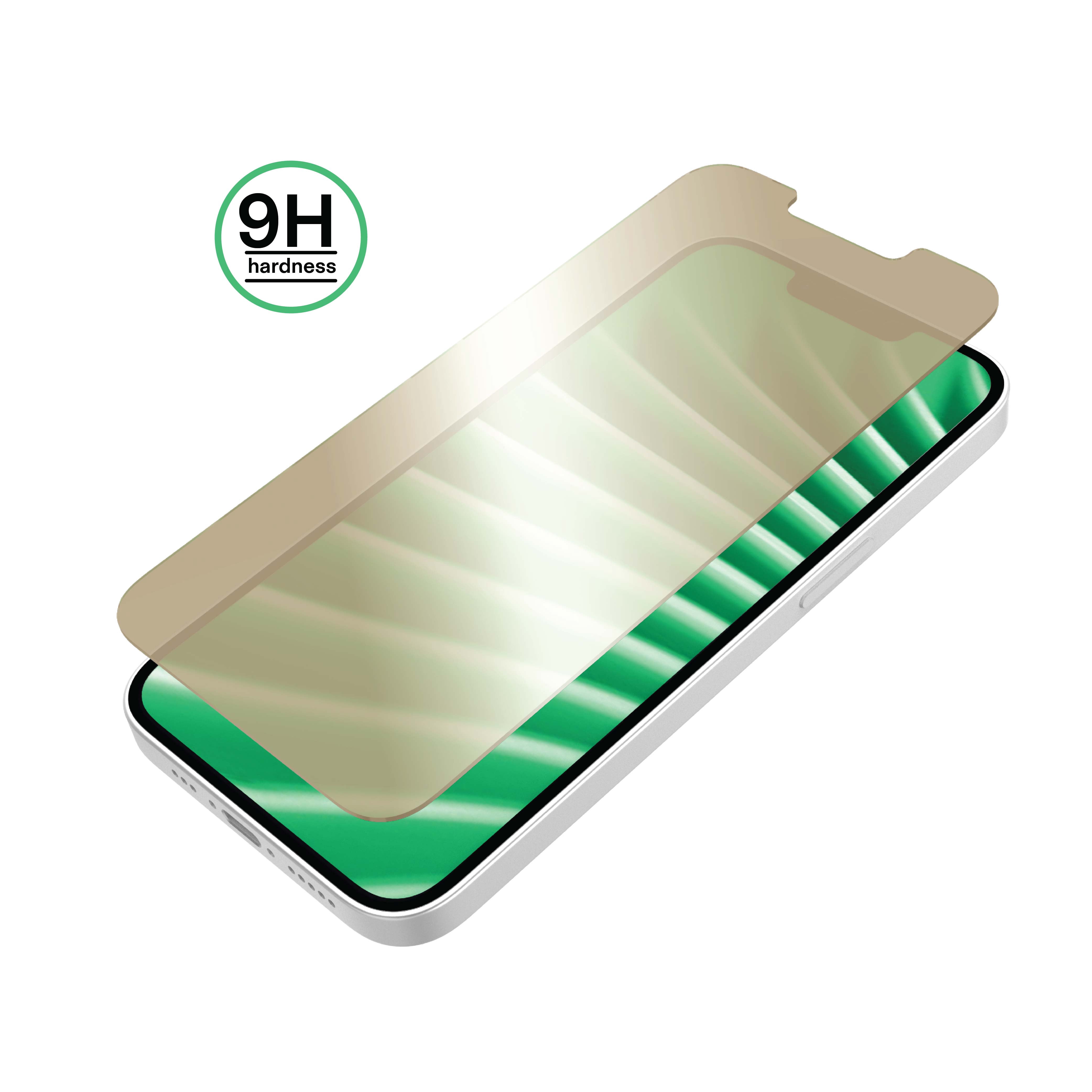 onn Mirror Glass Screen Protector for iPhone 17e / 16e / 14 / 13 / 13 Pro with Easy Application Tray - Gold Mirror Finish