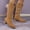 Brown, variant on Western Cowboy Boots for Women - Knee High Wide Calf Cowgirl Boots with Classic Embroidered, Suede denim boots,Slip On Pointed Toe Chunky Heel Fashion Retro Classic
