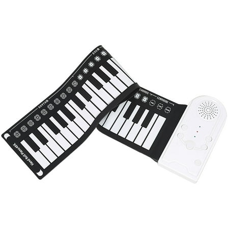 HAKIDZEL Rollable Piano 49-Keys Foldable Roll-Up Electronic Piano Black 1 Set