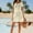 Beige, variant on Danhjin Women Summer Swimsuit Cover up Dress Lightweight Hollow out Fashion Beachwear Bikini Swimwear Bathing Beach Activity Casual Short Sleeve Coverups