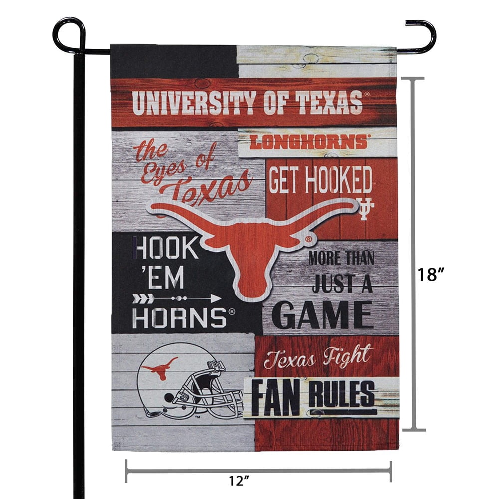 Texas Longhorns 12'' x 18'' Fan Rules Linen Garden Flag - Walmart.com