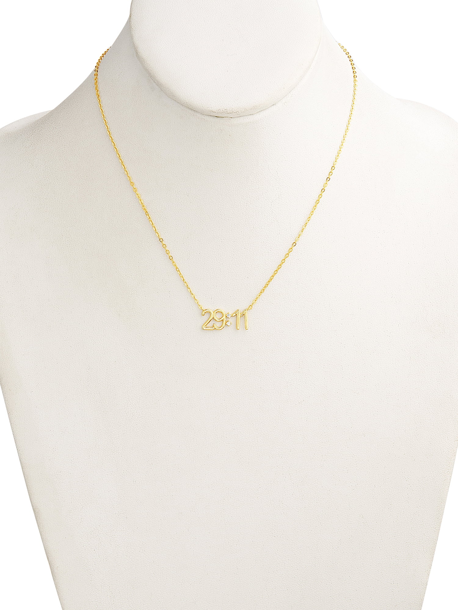 Brilliance Fine Jewelry Sterling Silver 14K Gold-Plated Bible Verse Jeremiah 29:11 16"+2" Necklace
