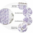 thumbnail image 6 of Purple Flowers Waterproof Fabric Shower Curtain,Botanical Floral Vintage Wildflower Waterproof Fabric Shower Curtain for Bathroom Curtains Bathtubs Hotel Shower Curtains with 12 Hooks Standard 60x72, 6 of 8