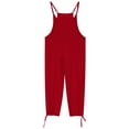 thumbnail image 5 of Tfken Girls Overalls Summer Sleeveless Comfy Casual Jumpsuit With Pockets Soft Daily Wear Children Trendy Clothes Size 9-10 Years Red, 5 of 8
